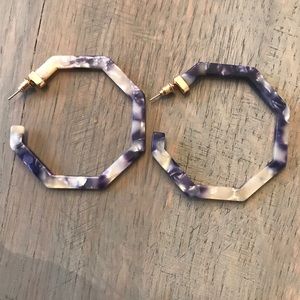 Jewelry - Navy and white resin hoop earrings Jewelry - Navy and white resin hoop earrings